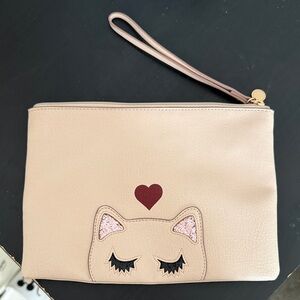 LC Lauren Conrad Beige Cat Clutch
